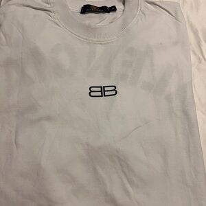 Balenciaga White Sweatshirt with Black Logo